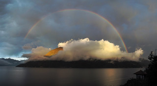 Sunset & Rainbow on Lake Maggiore