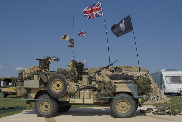 British Land Rover Defender Combat Vehicle, Essex HMVA Military and Flying Machines Show