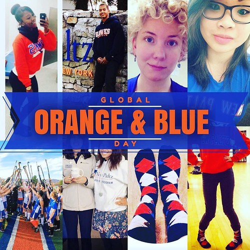 Global Orange and Blue Day is tomorrow! Celebrate with us by sharing your stories and photos using hashtag #NPsocial or #NPalumni on Twitter and Instagram! #foreverorangeandblue #newpaltz #sunynewpaltz #nphawks