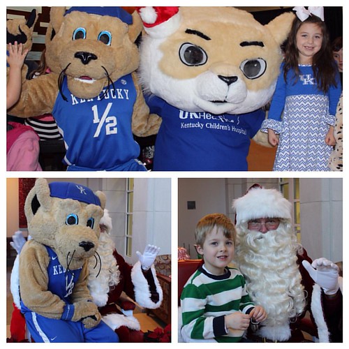 Santa, Scratch & even some UK athletes greeted families & Kentucky Children's Hospital patients this weekend at the Breakfast with Santa event hosted by UK Chandler Hospital Auxiliary. Looks like Scratch got a chance to share his wish list with Mr. Claus