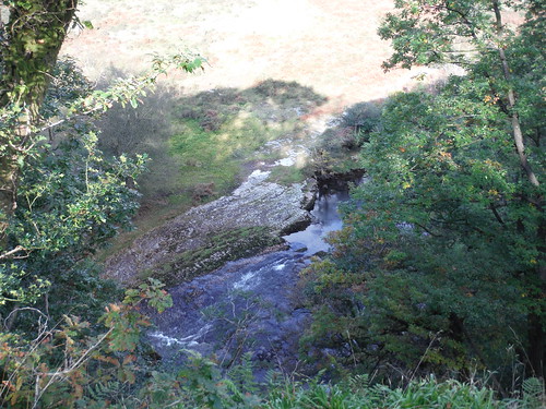 Rapids on the Afon Tawe from a steep cliff SWC Walk 280 Henrhyd Falls - Sgwd Henrhyd (Craig y Nos Circular) 