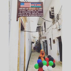 Not sure why the US Embassy decided to change American "Corner" to American "Space" this week. Either way Big Brother is watching you......and it's kinda #creepy  #bigbrother #usembassy #surveillance #lamu #lamuisland #kenya #Islam #LamuCulturalFestival20