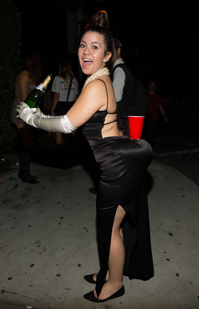 Kim Kardashian with Big Butt for Champagne Glass Halloween West Hollywood 2015