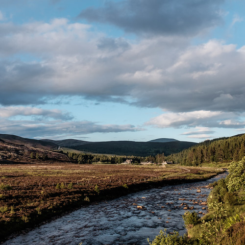 Chasing Sunset by Robert F. Stokes, uk greatbritain sunset mountains rural river scotland countryside highlands fuji aberdeenshire unite