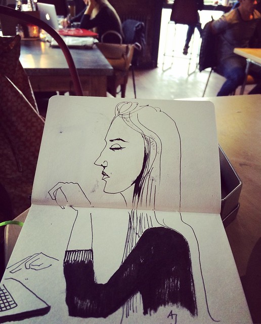 Cafe Sketching (Ezra & Gil)