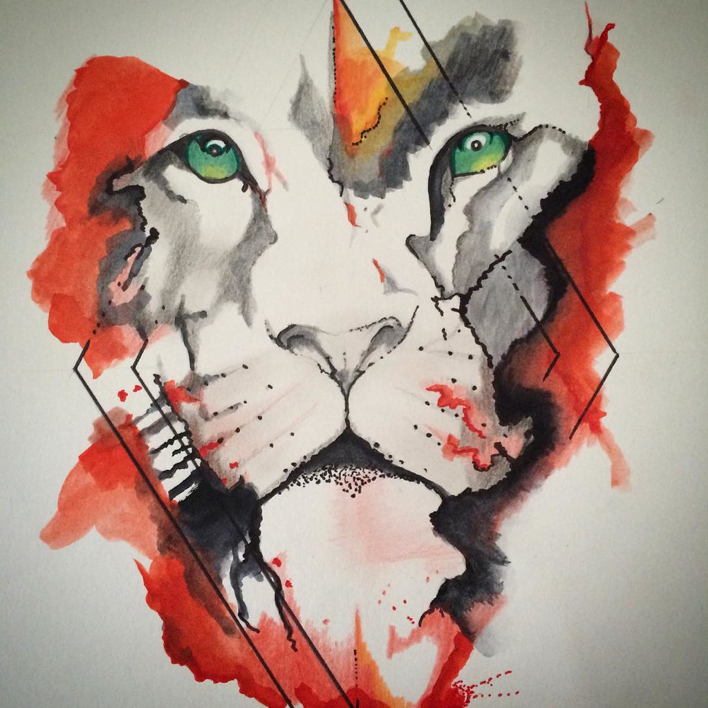 Explosión de color.... León #dibujo#draw#leon#lion#acuarel… | Flickr