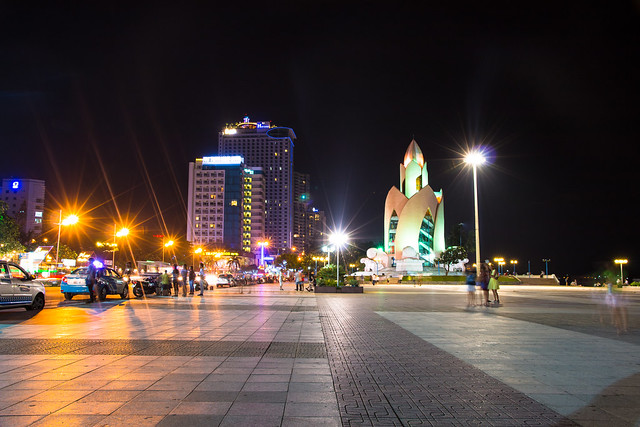 Tram Huong Tower Nha Trang at night