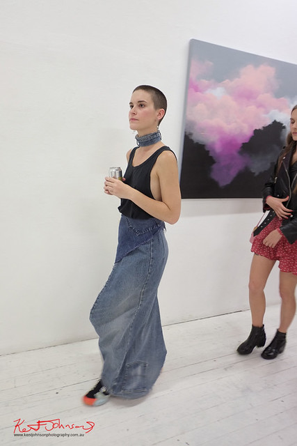 Up-cycled Denim at Heavy Weather art opening.