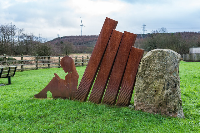Sculpture, Banwen (near Seven Sisters), in Neath Port Talbot, South Wales