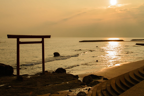 sunset japan seashore 夕景 海 愛知県 伊勢湾 知多郡 つぶてヶ浦