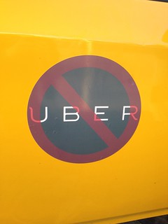 No to UBER sign