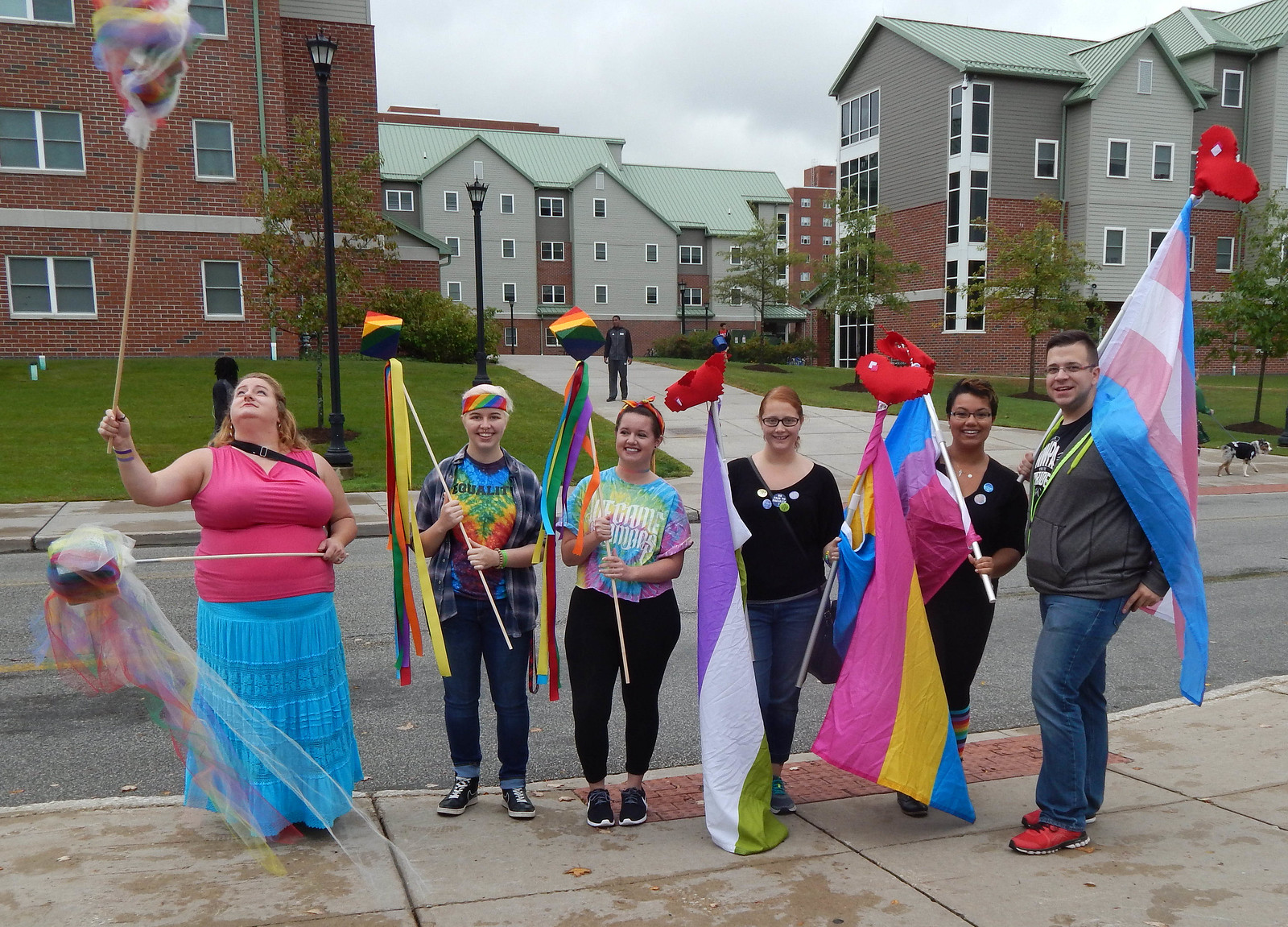 On Saturday, October 8, members of NW PA Pride Alliance and Identity, Edinboro University's LGBTQIA student group, marched in the Edinboro Homecoming Parade. The theme this year as Level Up - Classic Video Games. Season Crannell made themed decorations fo