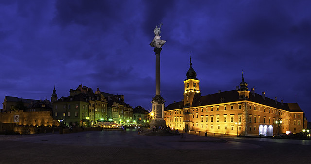 Blue Hour In Warsaw's Castle Square