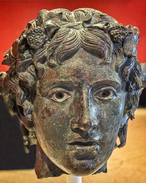 Head of a Young Bacchus Roman 1 - 50 CE Bronze and Silver