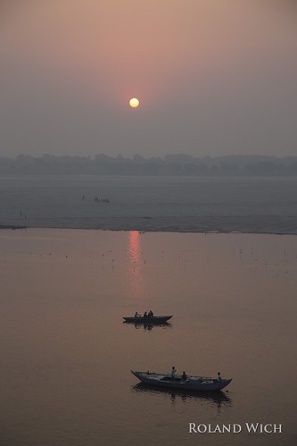 india indien inde asia varanasi sunrise benares boats silhouettes