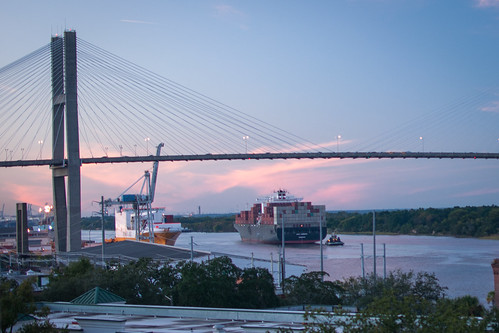 usa fall georgia ship unitedstates ships bridges container savannah 2015 talmadgebridge