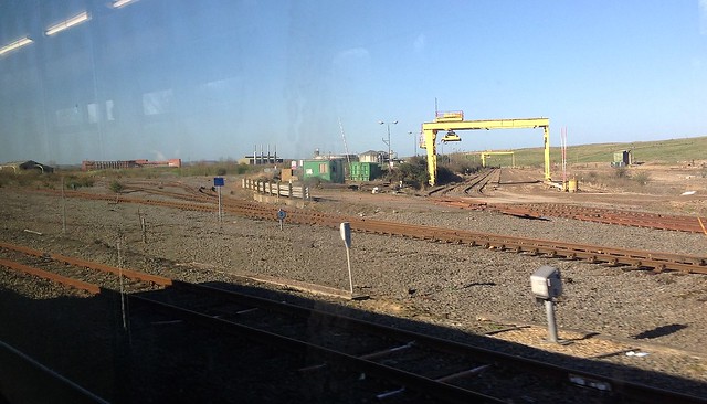 Remains of FORDERS yard at STEWARTBY 20140321 viewed from passing on class 150 unit