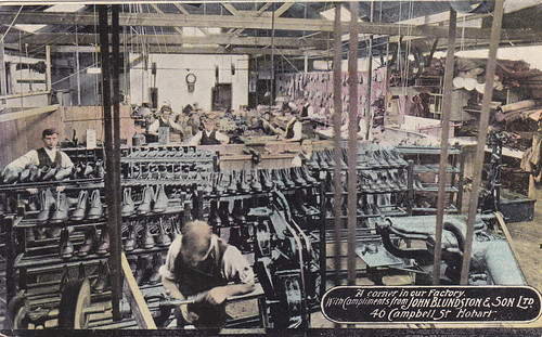 Advertising postcard for John Blundston(e) & Son - bootmakers in Hobart, Tasmania