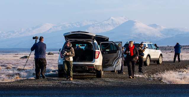 The BECC Photographers with our cars and the Mountains of Iceland