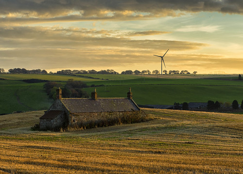 olympus omd em1 sunset field cottage turbine clouds outdoor