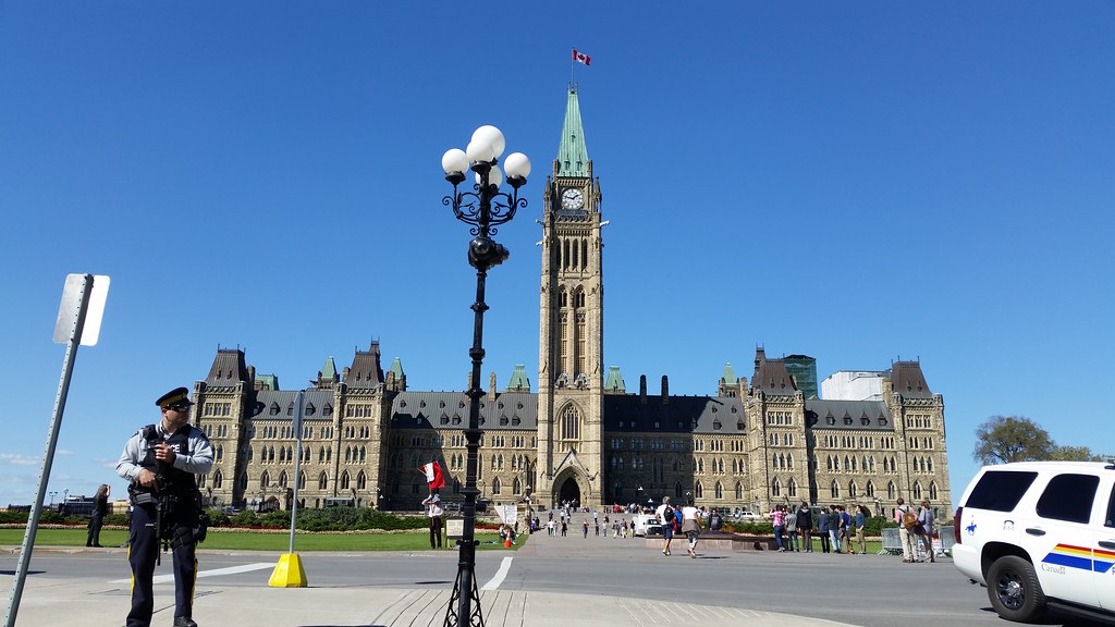 RCMP officer on guard at Canada's Parliament building