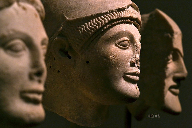 Warriors from the Pediment at Aegina from the National Archaeological Museum (artificial light, Oct 2014)