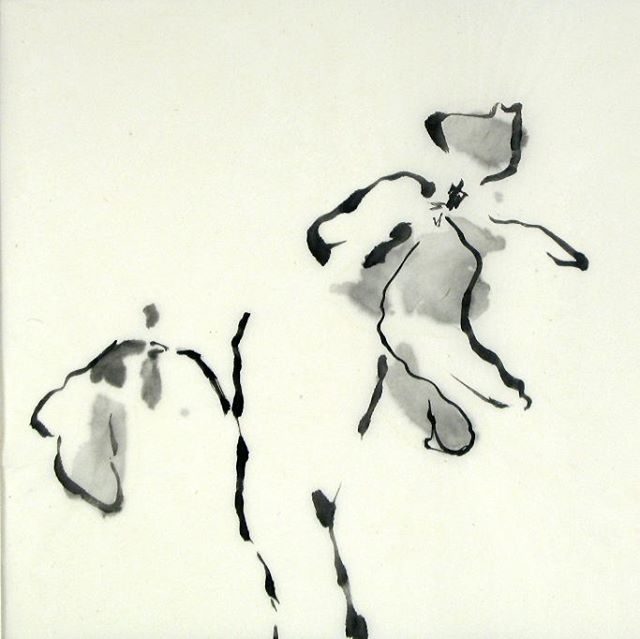 A Sumi-e  painting. Available on my website.  #lilithohan #sumie #artwork  #inkpainting #sumi #ink #flower #blackinkpainting  #minimal  #lessismore  #zen #mindful  #grayscale  #inkdrawing #japaneseart #ricepaper