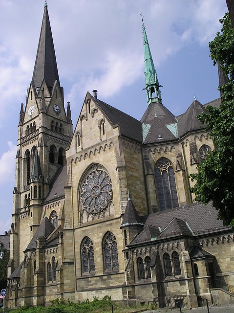 1895/1900 Münster/W. neogotische katholische Herz-Jesu-Kirche 97mH von Wilhelm Rincklake Wolbecker Straße 123 in 48155 Herz-Jesu-Viertel