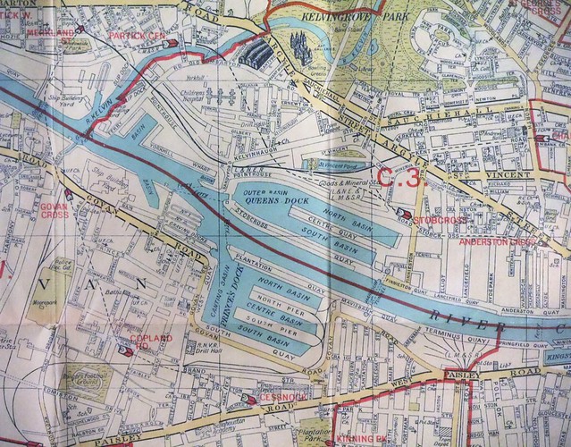 1920s map of glasgow: the docks