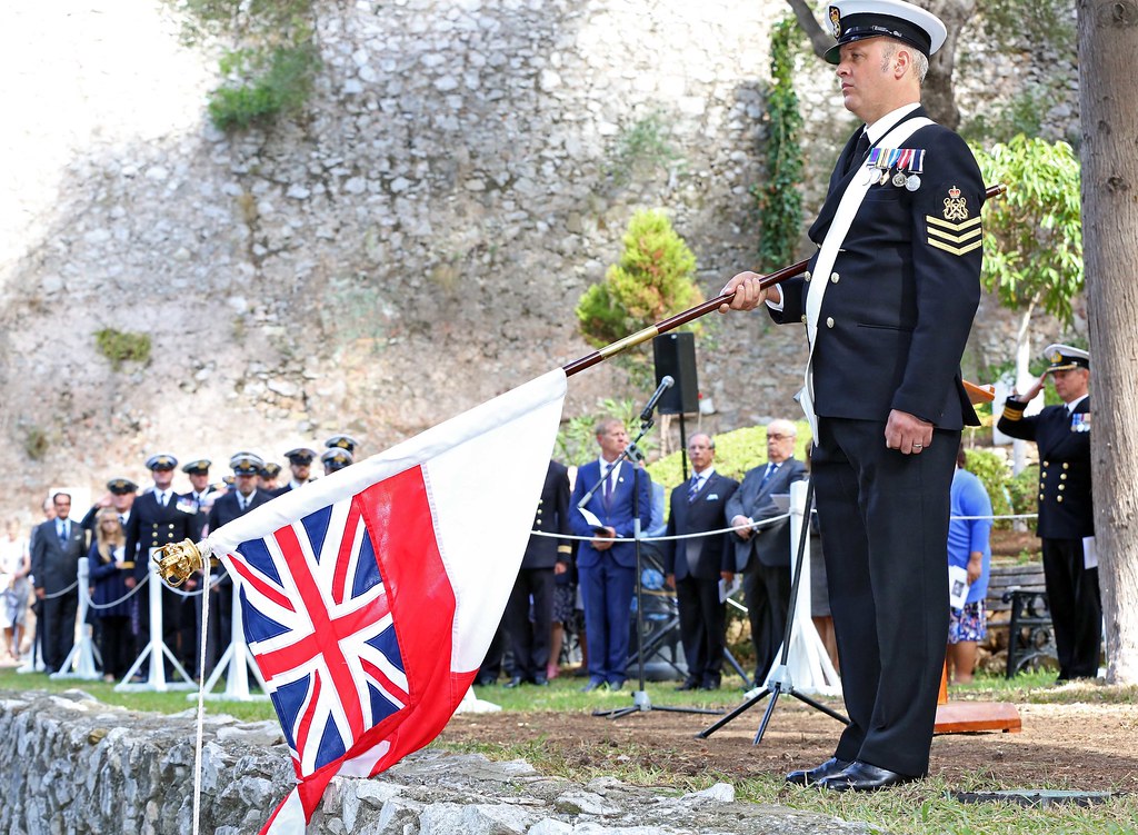 The Anniversary of The Battle Of Trafalgar, An act of remembrance held within The Trafalgar Cemetery Gibraltar, Sunday 18th October 2015. Conmemoración en Gibraltar del 210º Aniversario de la Batalla de Trafalgar