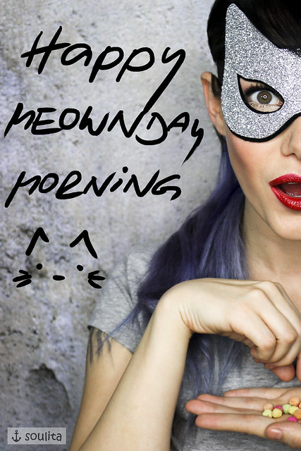 Happy Meownday Morning - *Silver Disco Cat* - Glitzer Maske | Glitter Mask