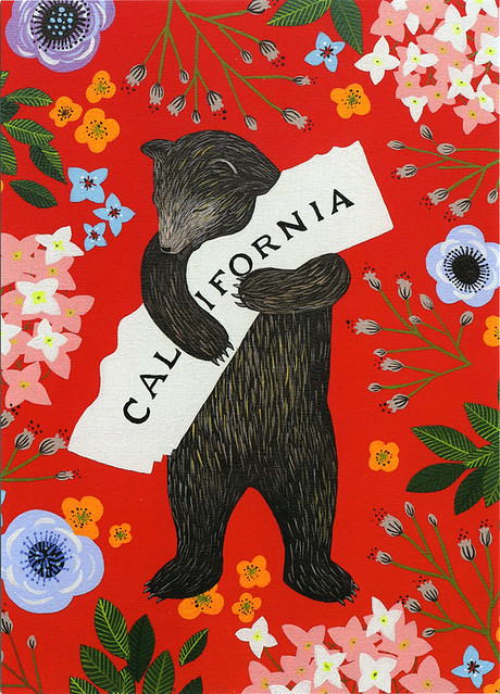 postcard - Red Bear