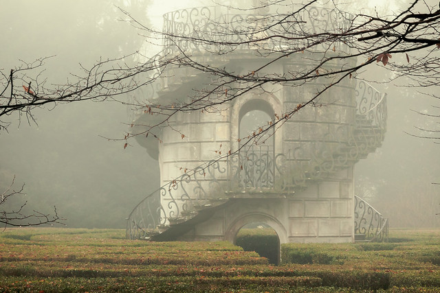 tower in the fog