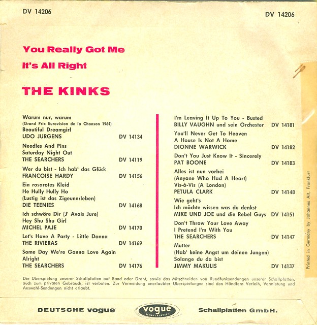 Kinks, The - You Really Got Me - D - 1964