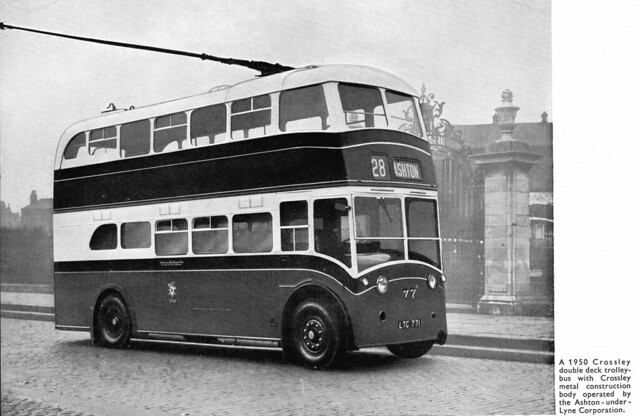Ashton-under-Lyne Crossley TDD42/2 Empire Trolleybus No. 77