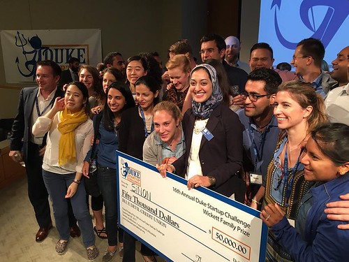 #ICYMI Congratulations to Afreen Allam & the entire SiNON team on winning the 16th Duke Startup Challenge! (Picture credit: @DukeFuqua)