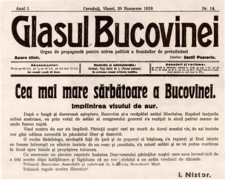 1918 noiembrie 29, Cernăuţi. Publicaţia „Glasul Bucovinei”… | Flickr