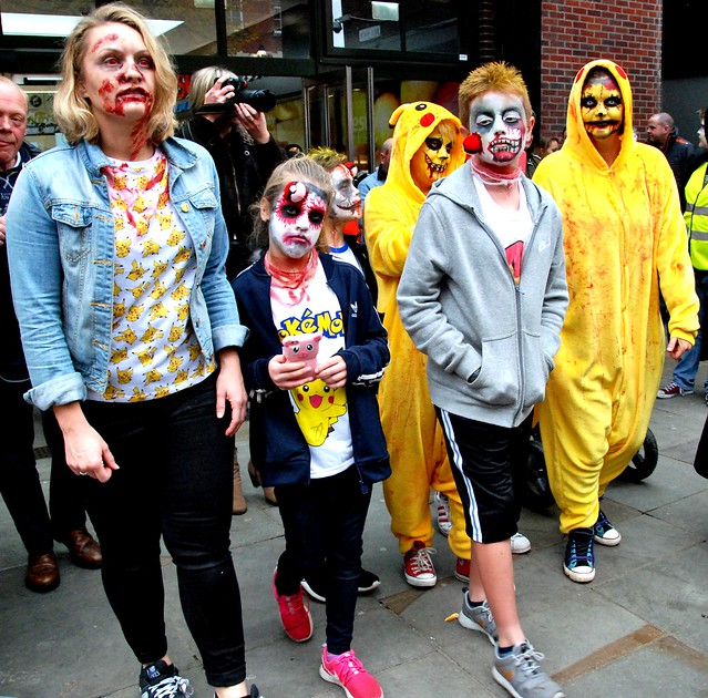 Gloucester - Zombie walkers during the 2016 Zombie Walk