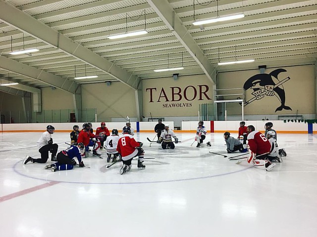 Today was opening day of the 52nd season of Hockey Unlimited at the Tabor Academy rink. @lukeamello and I have been playing for the past 6 years and Joy plays with us from time to time. This morning we were joined by one of Luke's teachers from Friends Ac