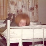 1975-01 0O-0D Patricia Brant (jumping on Fisher's bed), Fort Leonard Wood, MO