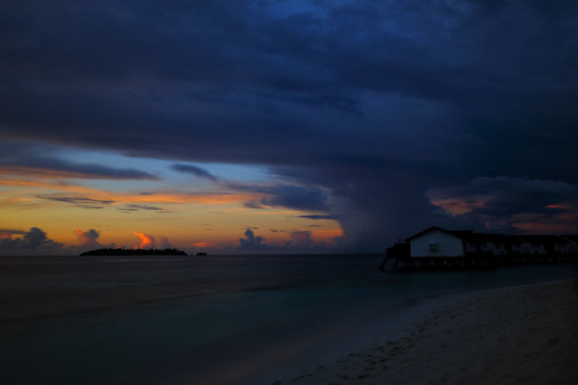 Maldives sunset storm
