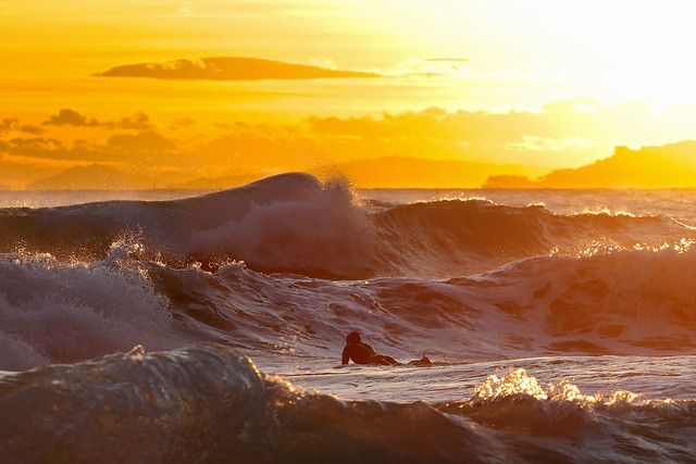 Surf on sunset