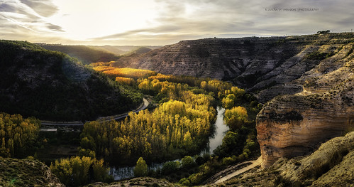 alcala jucar rio river ocaso sunset landscape españa d200 albacete castilla otoño