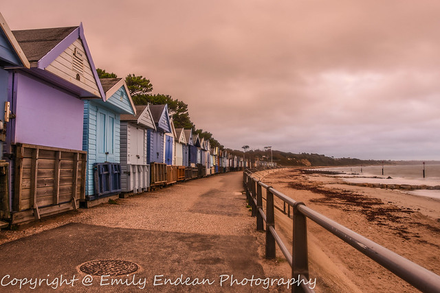 Avon beach huts  at sunrise this morning - not alot of sun but some nice moody colours coming through.