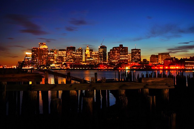 Old Pier with Boston Skyline
