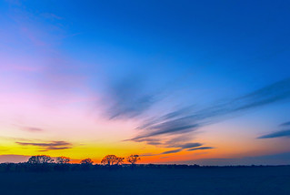 Sunset Over Winter Fields