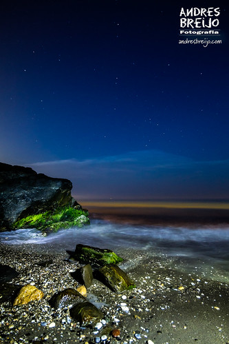 noche nocturna playa beach night nightscape mar sea nerja axarquia malaga andalucia españa spain