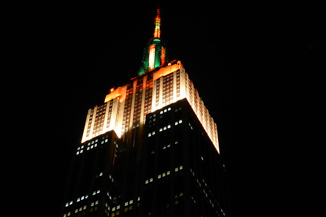 Thanksgiving Lighting at Empire StateBuilding NHL at 5th Ave in New York City, NY