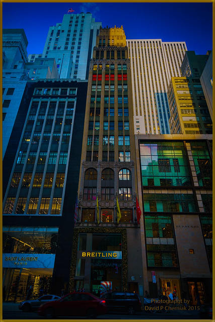 BREITLING Building at Christmas - E 57th St. New York, NY 12-8-2015.