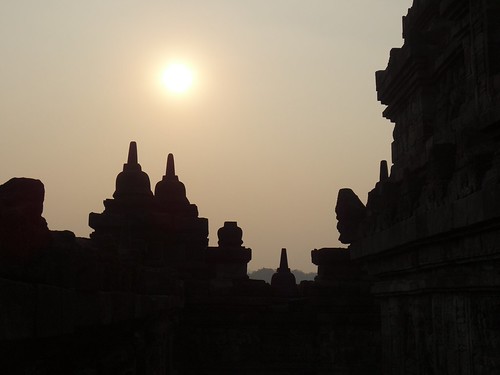 Borobudur by terri-t, clearly a highlight...sunset indonesia landscape temple java buddha stupa buddhist unesco worldherit